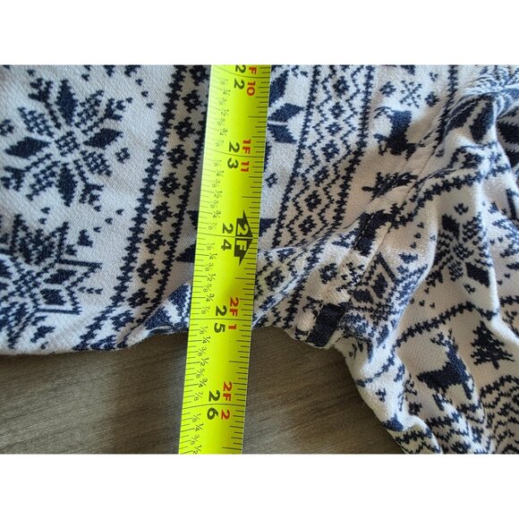 Lands End Womens Christmas Reindeer Blue White Flannel Button-Up Shirt 22W - Picture 8 of 8